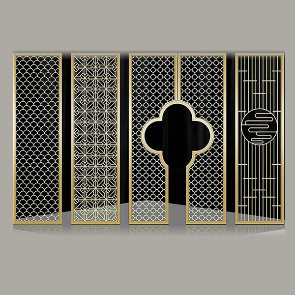 不銹鋼屏風(fēng)隔斷鏤空格柵客廳方通背景墻(圖1) 不銹鋼屏風(fēng)隔斷鏤空格柵客廳方通背景墻(圖1)