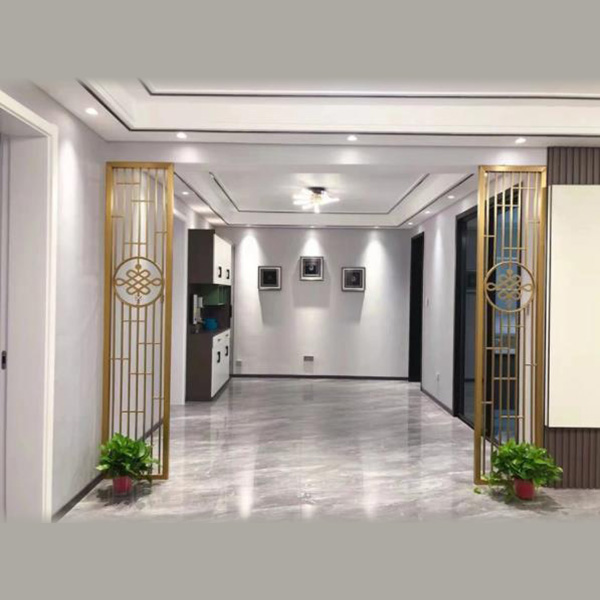 不銹鋼屏風隔斷鏤空格柵客廳方通背景墻(圖1) 不銹鋼屏風隔斷鏤空格柵客廳方通背景墻(圖1)