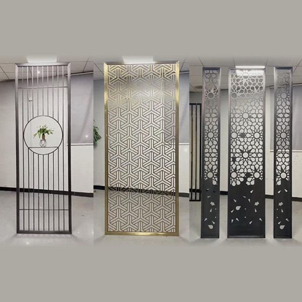 不銹鋼屏風(fēng)隔斷鏤空格柵客廳方通背景墻(圖1) 不銹鋼屏風(fēng)隔斷鏤空格柵客廳方通背景墻(圖1)