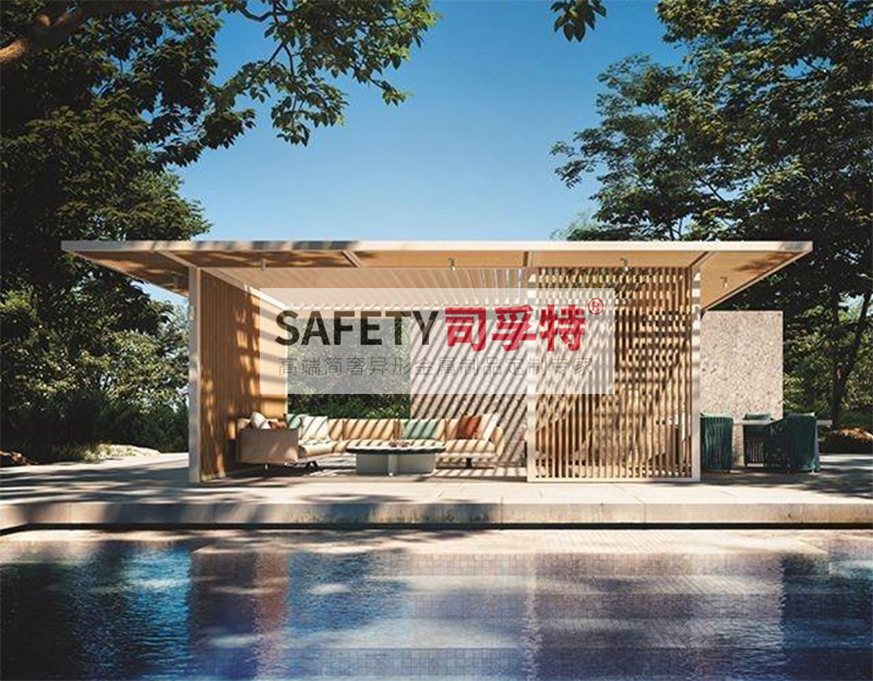 庭院景觀設(shè)計(jì):精制不銹鋼(鋁藝)涼亭搭配智能遮陽(yáng)(圖5) 庭院景觀設(shè)計(jì):精制不銹鋼(鋁藝)涼亭搭配智能遮陽(yáng)(圖5)