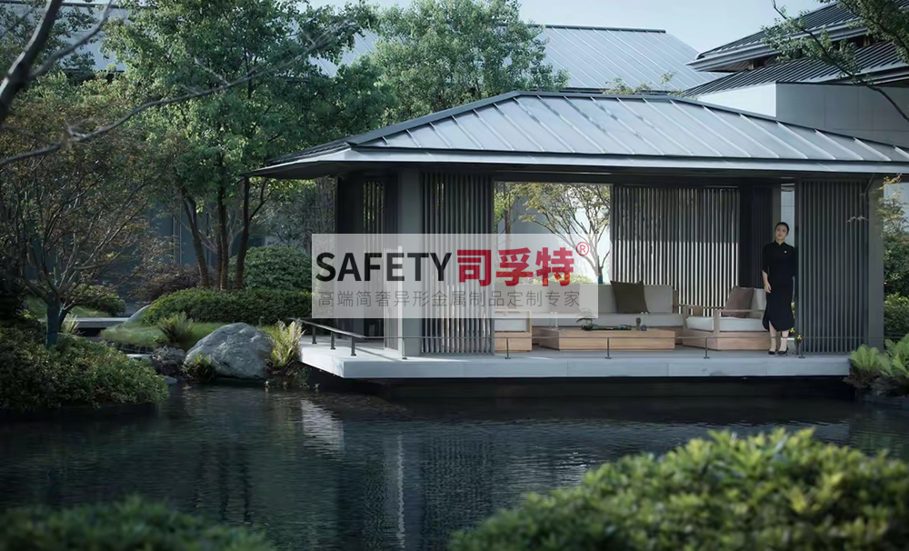 新中式景觀涼亭設(shè)計有哪些注意事項[精致不銹鋼涼亭，鋁藝涼亭](圖4)